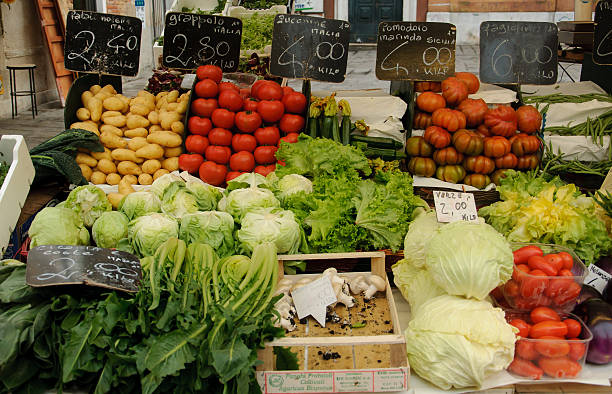 istock Colorful and beautiful vegetable stall in Europe 177705156