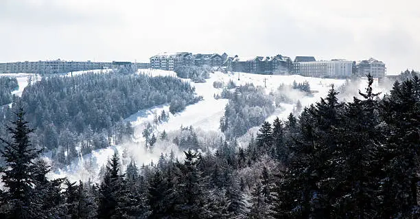 The ski resort at Snowshoe, WV after a fresh snow.