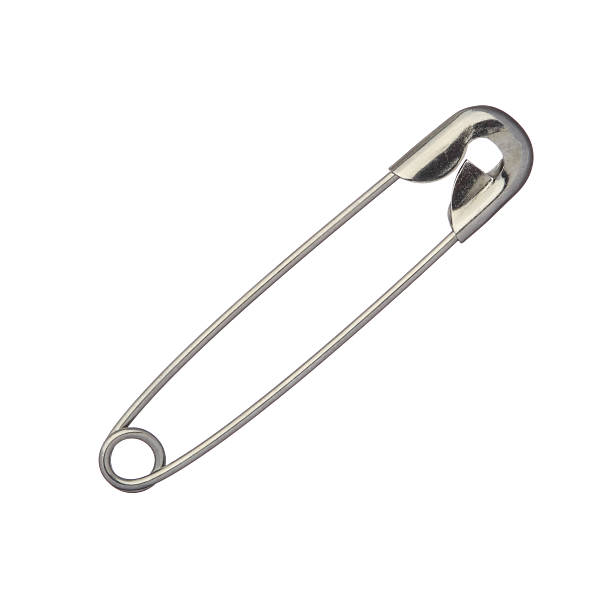 Safety Pin Isolated On White Stock Photo - Download Image Now