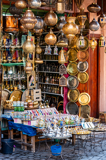 Hand-made Traditional Egyptian Lamps at Khan El Khalili Market in Cairo, Egypt.