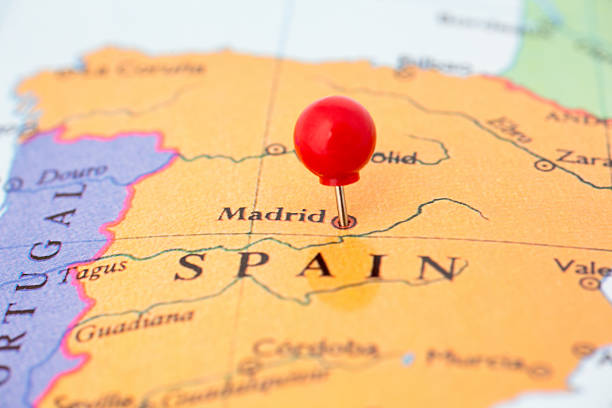 istock Red Pushpin on Map of Spain 177707258