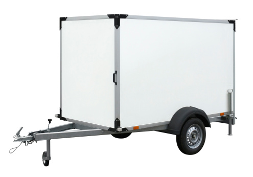 a white trailer isolated on white back