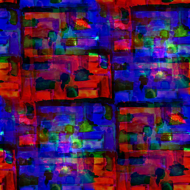 istock abstract vintage red, blue avant-garde watercolor seamless textu 177707969