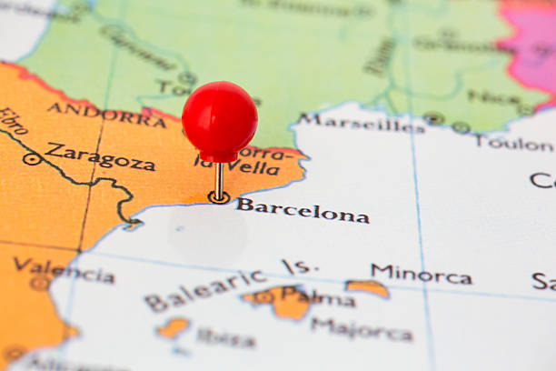 istock Red Pushpin on Map of Spain 177708255