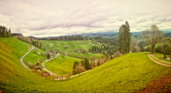 Panorama shot in the famous Emmental. Shot near moosegg, a well known place close to Bern.