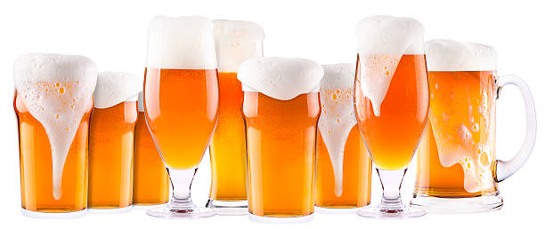 istock Frosty fresh beer collection with foam isolated 177709905