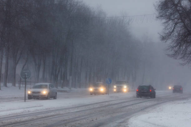 istock Blizzard. Snow on the road. Winter 1777115345