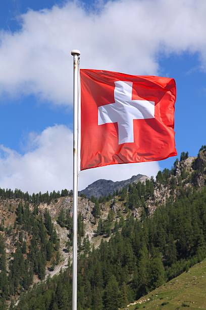 bandiera della svizzera - graubunden canton foto e immagini stock