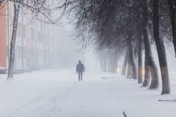 istock Blizzard in city. Winter weather. Deep snow 1777117412
