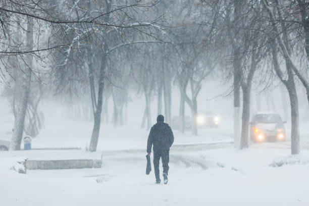 istock Blizzard in city. Winter weather. Deep snow 1777117883