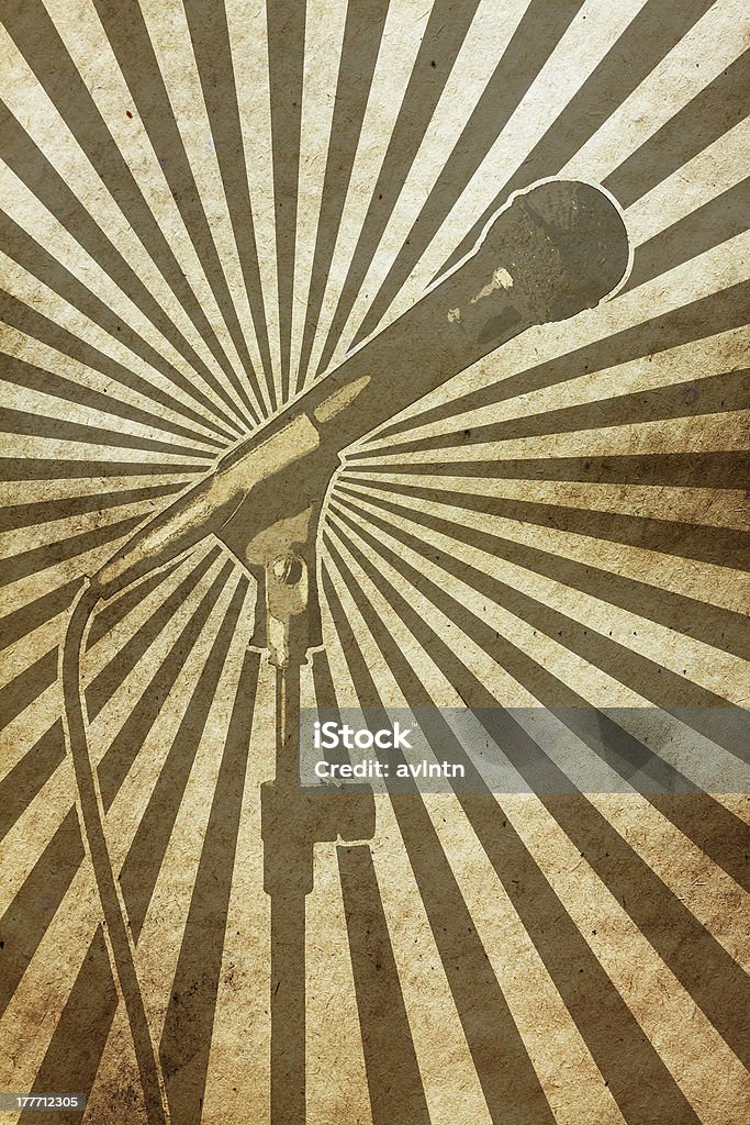 vintage musical background vintage musical background with microphone Microphone Stock Photo