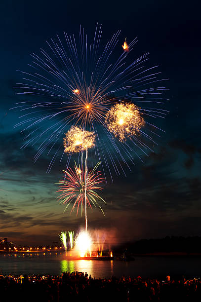 istock Brightly colorful fireworks  in the night sky 177713005