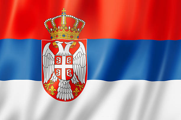 bandeira da sérvia - bandeira da sérvia imagens e fotografias de stock