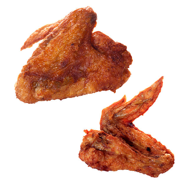 Deep fried chicken wing isolated stock photo