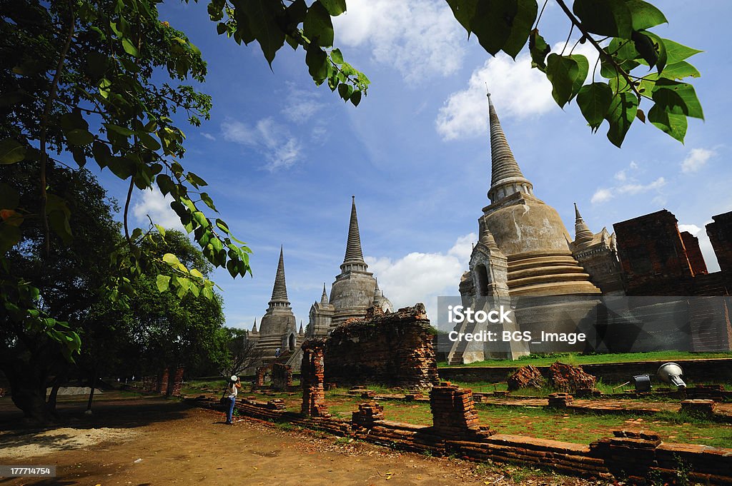 Wat Phra Si Sanphet, Tailândia, Ayutthaya, - Royalty-free Adulação Foto de stock