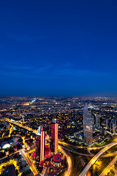 istock Skyscrapers, Bosphorus and bridge at night, Istanbul, Turkey 177715324