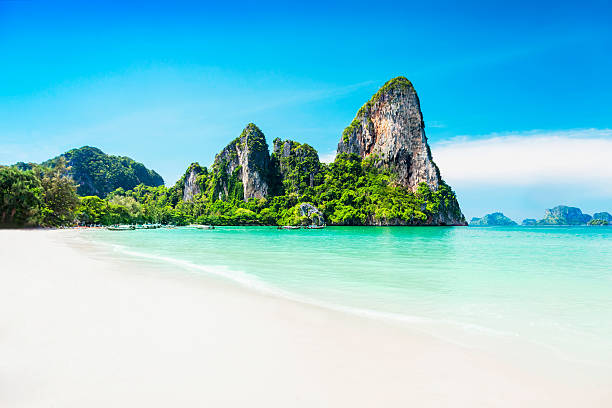 Beautiful rock Beautiful rock on the Railay beach, Krabi, Thailand phuket province stock pictures, royalty-free photos & images