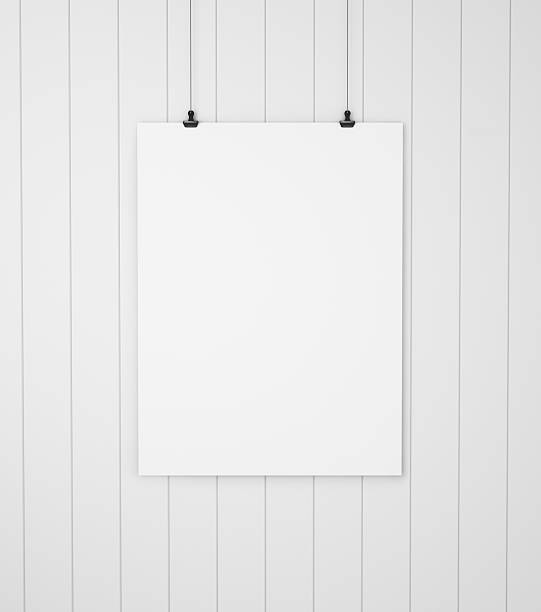 istock Blank paper with clips on wood background 177716215