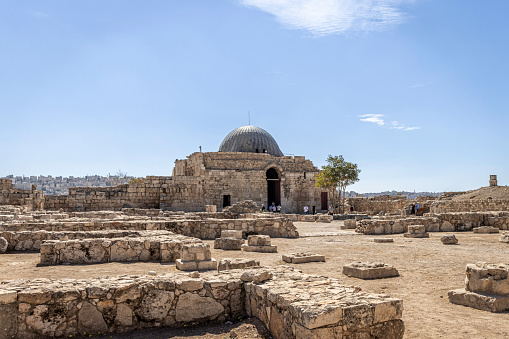The Umayyad Palace, located on the Citadel Hill of Amman, Jordan.