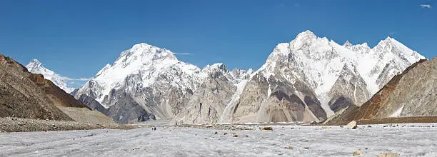 Broad Peak and Vigne Glacier Panorama, Karakorum, Pakistan