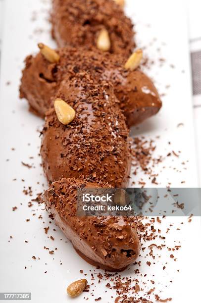 Chocolate Mousse Quenelle Dessert Stock Photo - Download Image Now - Backgrounds, Baked Pastry Item, Bakery