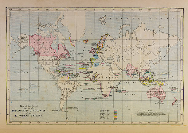 Poster with the map of the world on