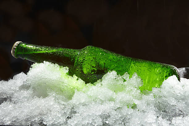 istock Close up view of the bottle in ice 177719468