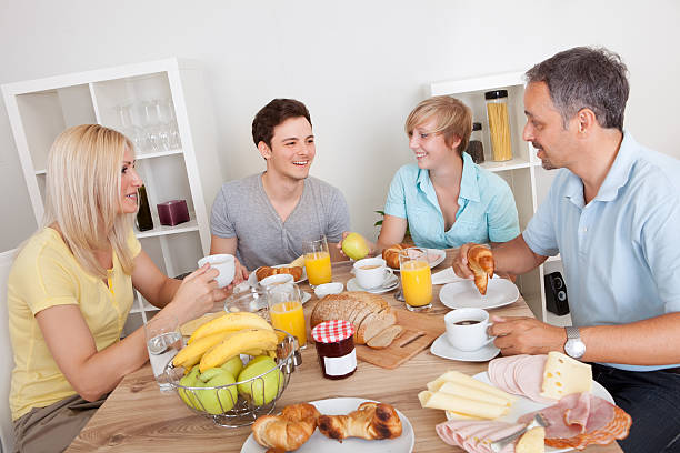 istock Happy family enjoying breakfast 177720042