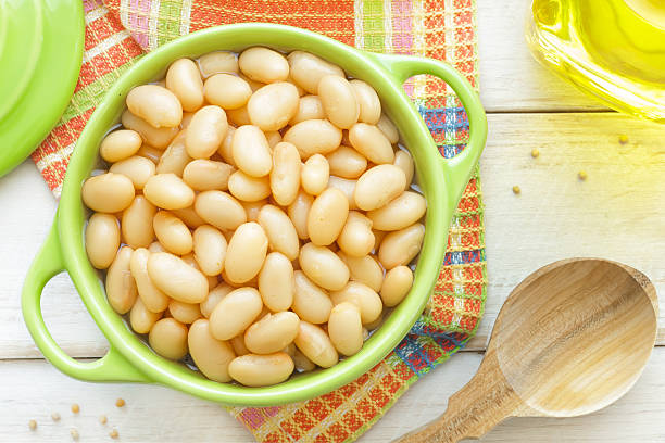 White beans stock photo