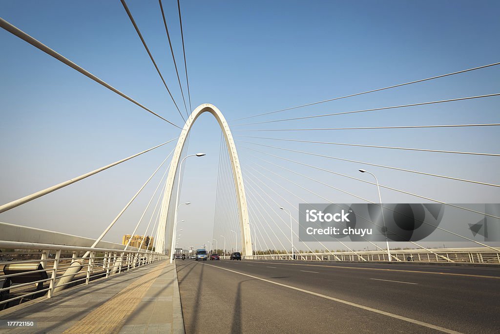 cable stayed bridge in xian cable stayed bridge in xian,China Arch - Architectural Feature Stock Photo