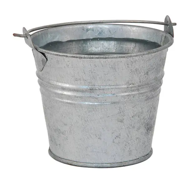 Photo of Fresh water in a miniature metal bucket