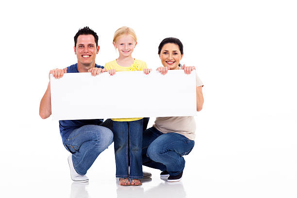 istock oung family with white banner 177721664