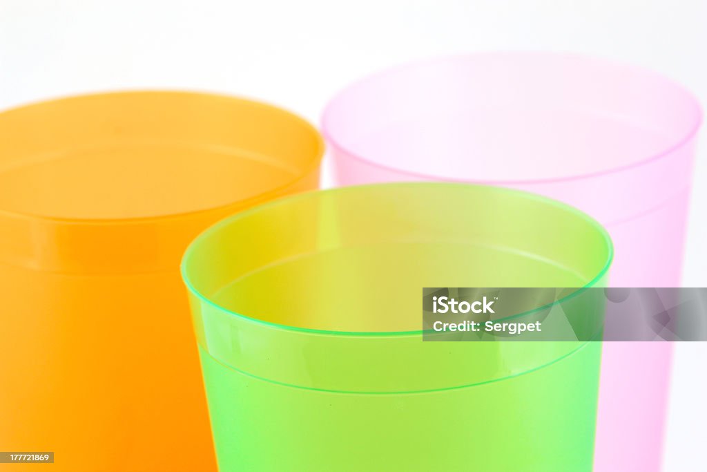 Verde, laranja e rosa xícaras - Foto de stock de Descrição royalty-free