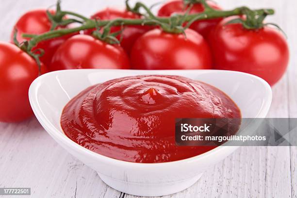 Tomato Sauce Gazpacho Ketchup Stock Photo - Download Image Now - Cherry Tomato, Condiment, Cooking