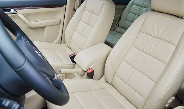 The front seats of car stock photo