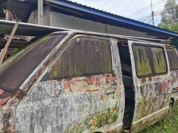istock Rusty and mossy part of the car. 1777236897