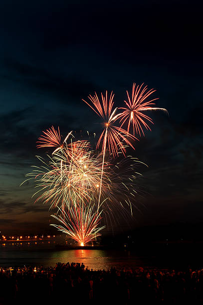 istock Brightly colorful fireworks  in the night sky 177724062