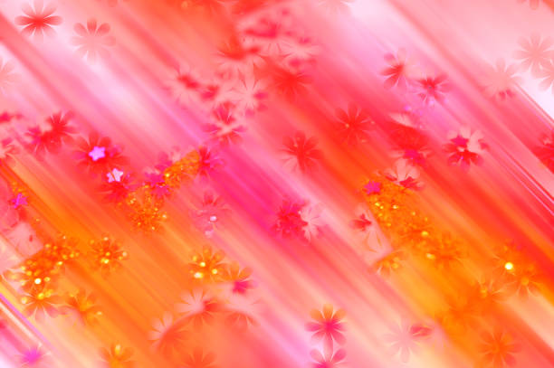 Blurred Christmas stars, lights decorations and a gold star, background