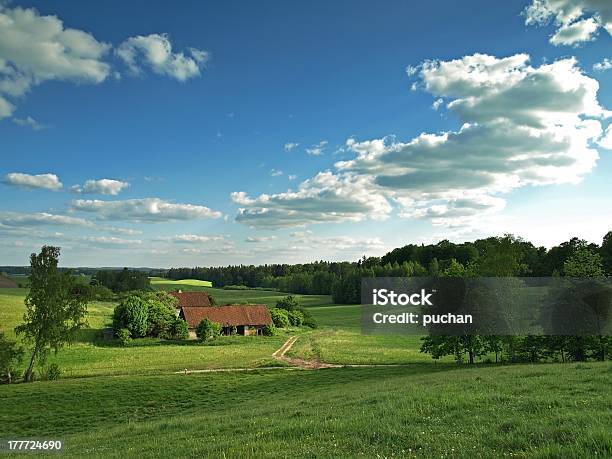 Ländliche Landschaft Frühling Stockfoto und mehr Bilder von Agrarbetrieb - Agrarbetrieb, Einspurige Straße, Feld