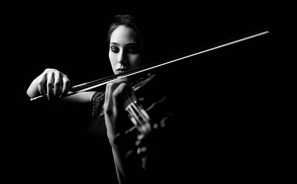 violinist girl stock photo