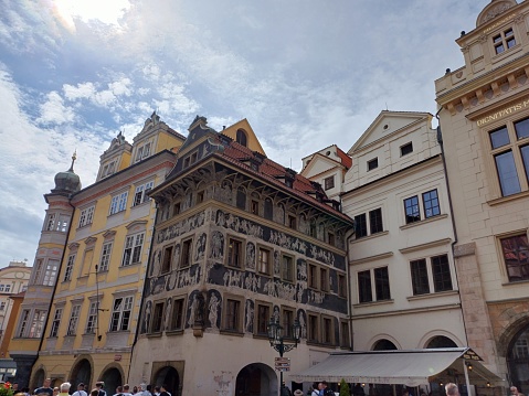 Prague, Czech Republic - June 9, 2023: Building at Lesser Town in Prague city.
