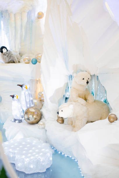 istock Christmas decor. Polar polar bears on an artificial iceberg in a cave 1777251165