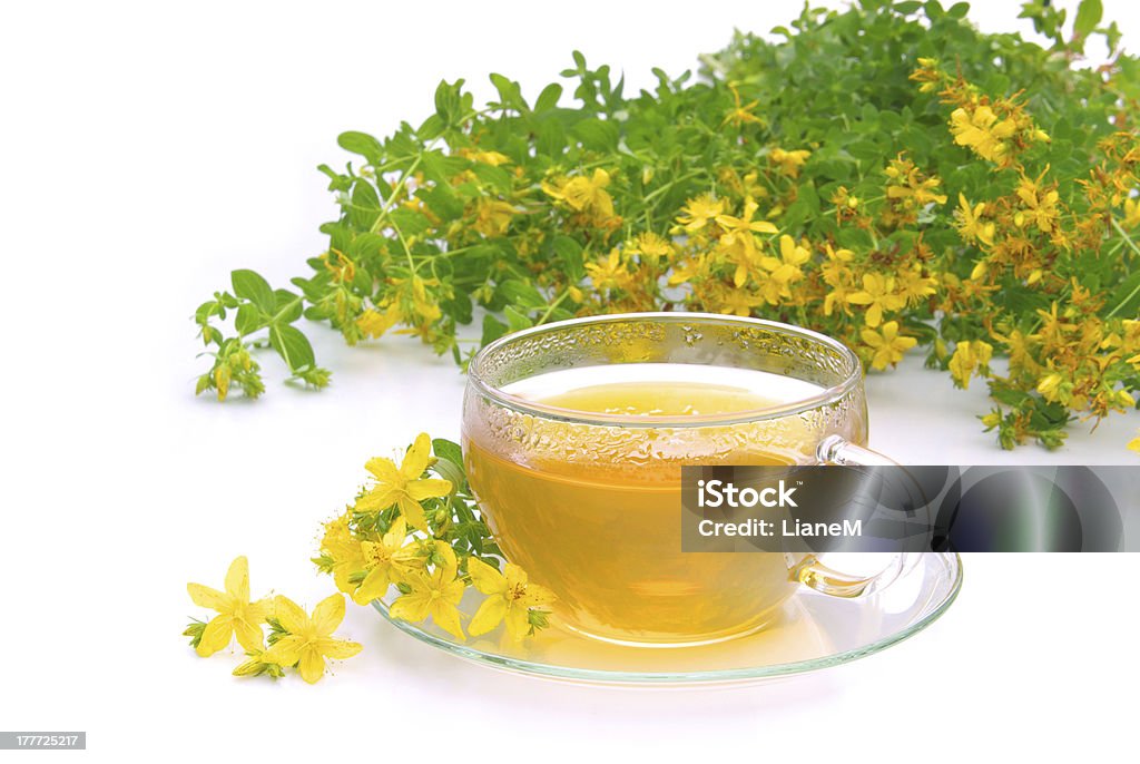 tea St Johns wort herbal tea from St Johns wort Drink Stock Photo