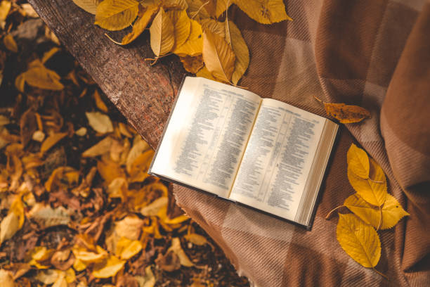 istock Open Bible on a blanket, autumn 1777255177