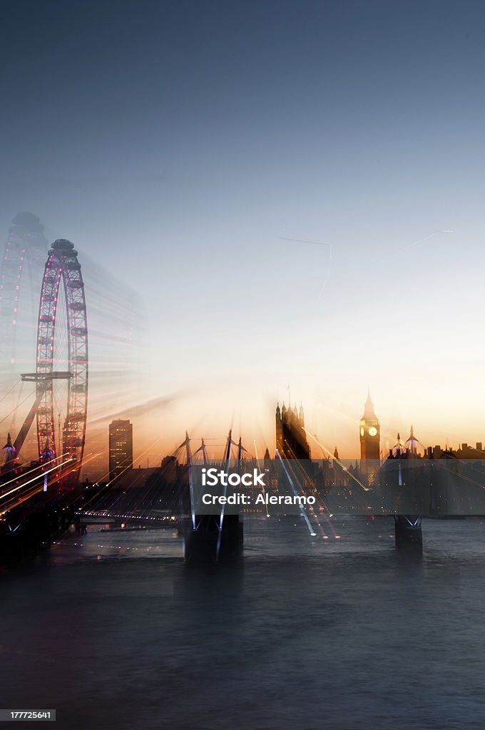 skyline von London - Lizenzfrei London Eye-Riesenrad Stock-Foto