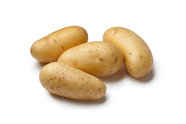 Princesse Amandine potatoes on white background
