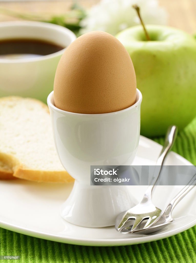 healthy breakfast with eggs and toast Animal Egg Stock Photo