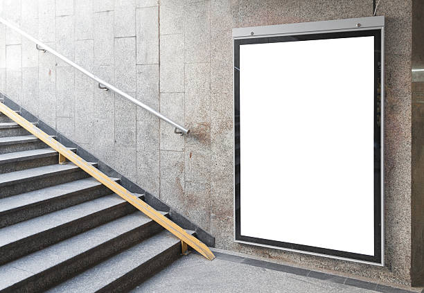 istock White blank poster with wood borders on the wall 177728098