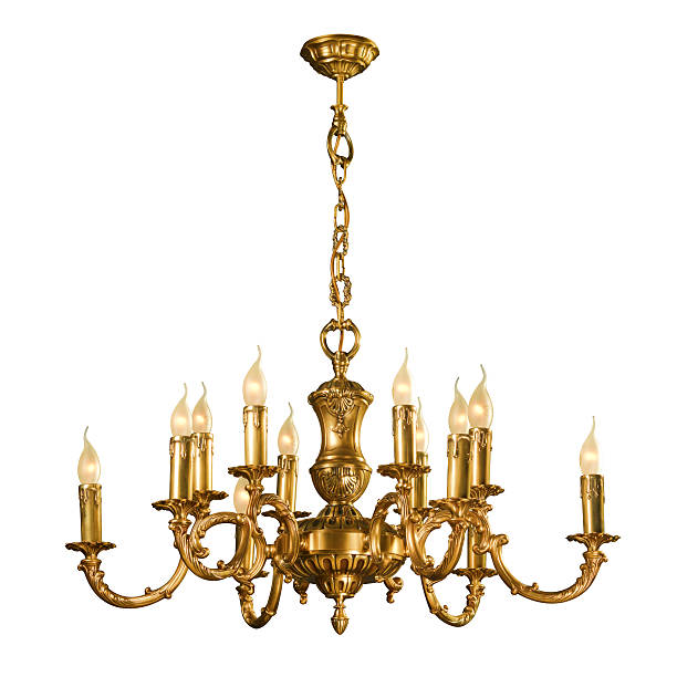 istock Vintage chandelier isolated on white 177728482