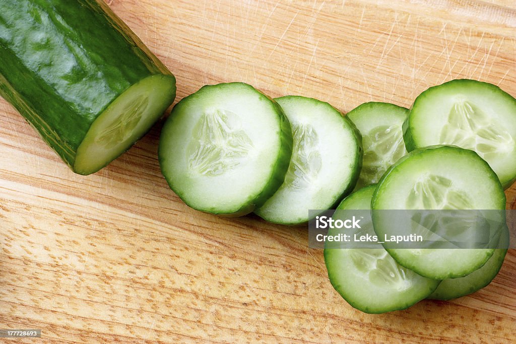 Cut cucumber The cut cucumber on a board Chopped Food Stock Photo